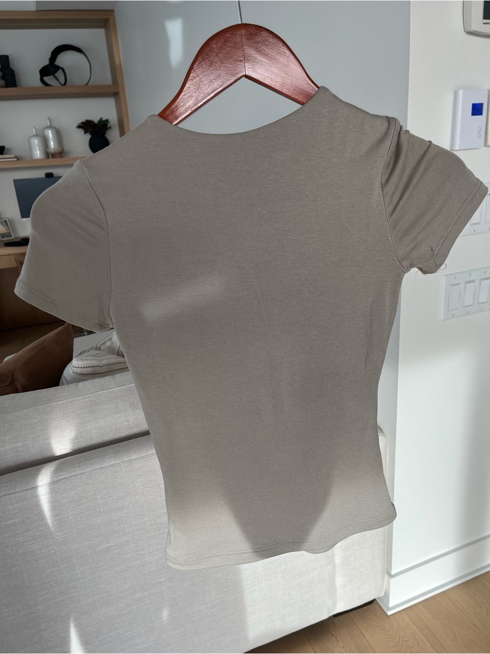 Dynamite Ribbed Short Sleeve Tee in Olive - Picture 2 of 3